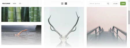 Interfaccia di Unsplash con anteprime di foto gratuite utili per corsi e-learning