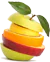 Mela composta da fette di frutta di diversi colori impilate, simbolo di integrazione e apprendimento continuo