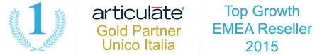 Riconoscimento Articulate Gold Partner Unico Italia e premio Top Growth EMEA Reseller 2015