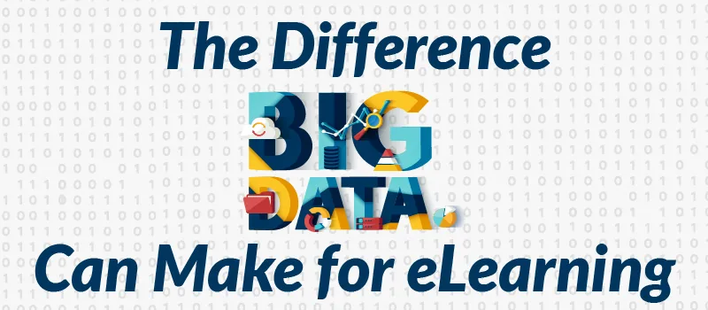 Grafica colorata con la scritta Big Data e testo che evidenzia l’impatto dei dati sull’e-learning