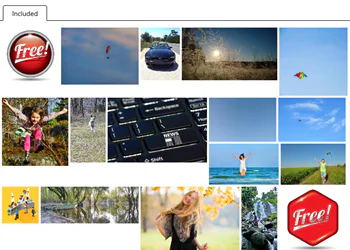 Selezione di immagini e clip art gratuite offerte tramite Pickit per PowerPoint, con badge Free evidenziato