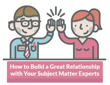 Due persone si danno il cinque a simboleggiare la collaborazione tra instructional designer ed esperto in materia