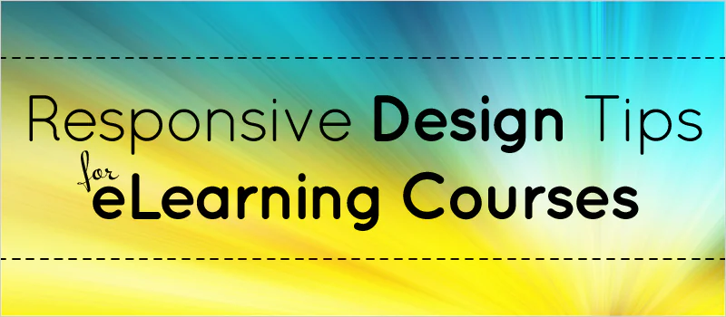 Banner colorato con testo che introduce consigli sul responsive design per corsi eLearning