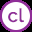 Icona circolare viola con le lettere cl al centro, rappresenta Content Library di Articulate 360