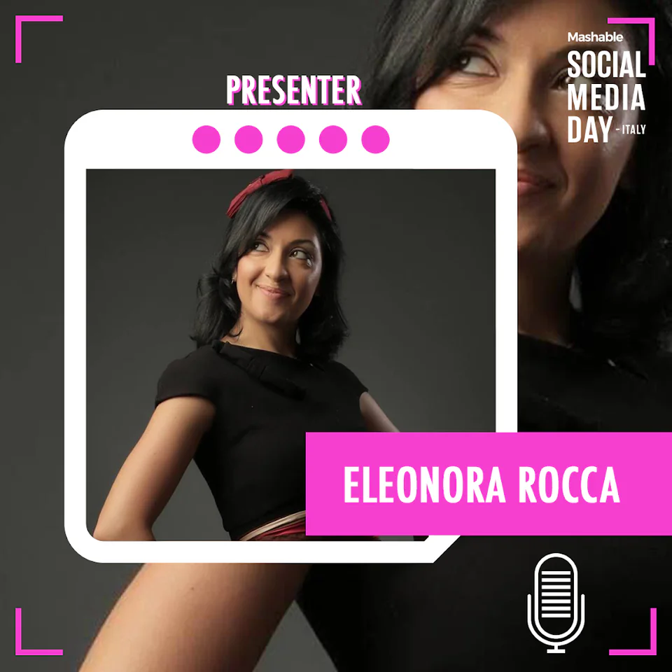Ritratto di una donna sorridente con capelli scuri, presentata come speaker del Mashable Social Media Day Italy
