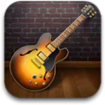 Icona di GarageBand con chitarra elettrica, app per creare musica nei progetti e-learning su dispositivi Apple