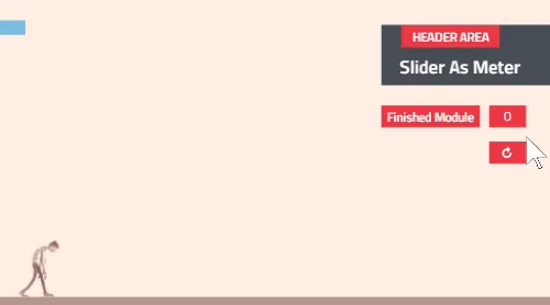 GIF animata mostra un cursore di avanzamento con cambio scena tra personaggi in un modulo e-learning