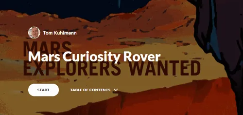 Esempio di intestazione animata con GIF per un corso e-learning su Mars Curiosity Rover in Articulate Rise