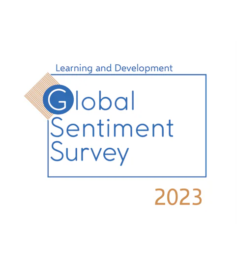 Logo del Global Sentiment Survey 2023 per il settore Learning and Development, tema centrale dell’intervista a Donald Taylor