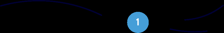 Elemento grafico con cerchio blu e numero uno che introduce la prima storia di Mosaicoelearning