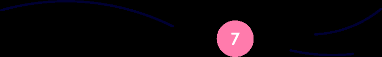 Cerchio rosa con numero 7 al centro e linee curve nere che segnano una tappa del percorso aziendale