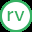 Icona circolare verde con le lettere rv, simbolo di Articulate Review per revisione collaborativa