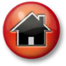 Pulsante circolare rosso con icona di una casa nera stilizzata, usato come bottone Home nelle interfacce eLearning