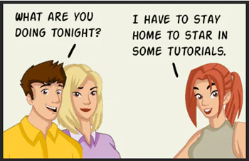Tre personaggi illustrati dialogano in stile fumetto, esempio di immagine interattiva per e-learning con Articulate Storyline