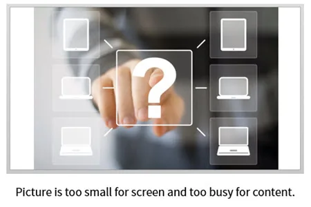 Una mano indica un punto interrogativo centrale su sfondo con icone digitali, immagine inadatta per una slide e-learning