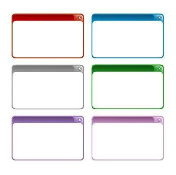 Sei finestre di interfaccia software vuote con bordi colorati rappresentano la varietà di programmi per registrare audio