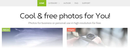Homepage del sito Jeshoots che offre foto gratuite ad alta risoluzione per uso commerciale e personale