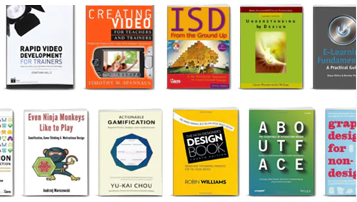 Copertine di libri su e-learning, instructional design e gamification utili per aggiornare le competenze durante l’estate