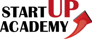 Logo Start Up Academy con freccia rossa stilizzata, simbolo dell’evento universitario dedicato a business model contest