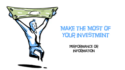 Disegno di una persona che solleva una banconota con il testo make the most of your investment accanto