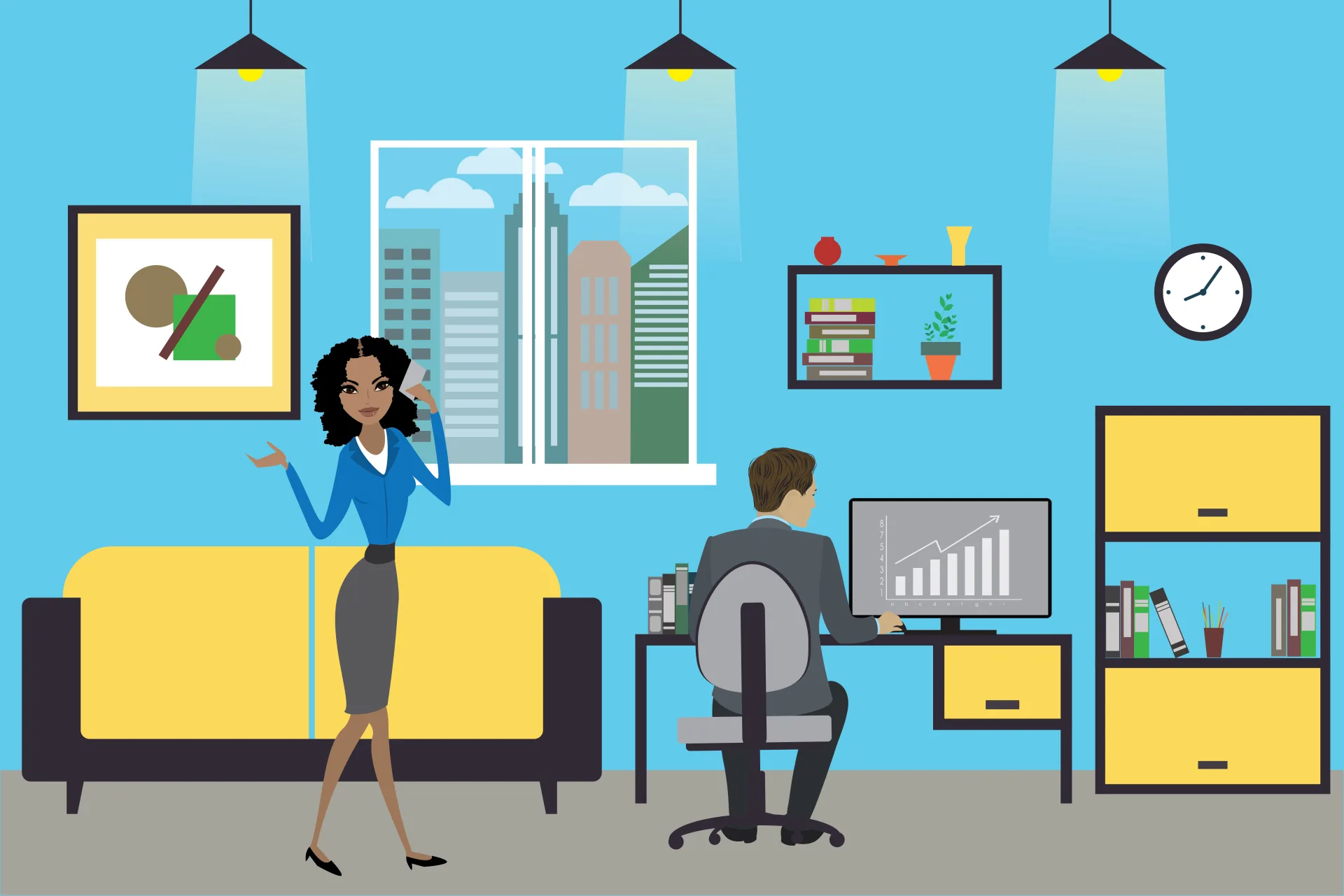 Due professionisti in un ufficio moderno utilizzano strumenti digitali, simbolo di formazione continua