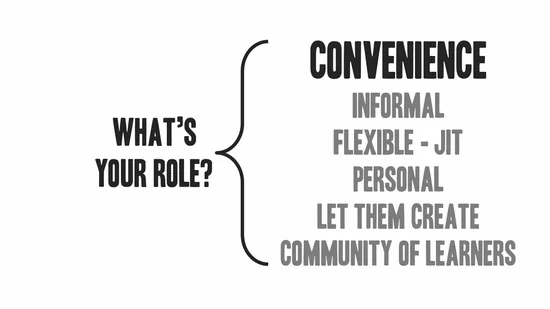 Schema che evidenzia il ruolo del trainer nella formazione informale e nella creazione di comunità di apprendimento