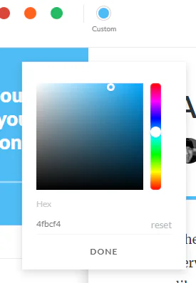 Selettore del colore accent personalizzato in Rise 360 per uniformare le illustrazioni nei corsi e-learning