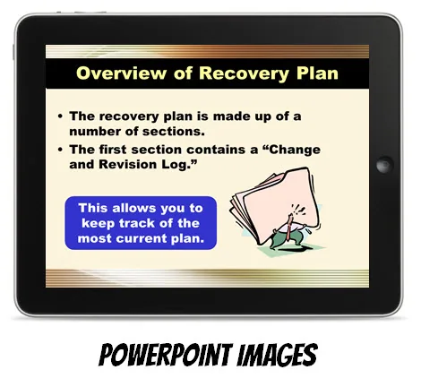 Tablet mostra una slide PowerPoint con testo e grafica, esempio di presentazione usata per mobile learning