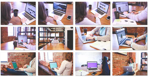 Persone che lavorano su laptop in un ambiente startup moderno, utile per corsi eLearning