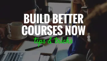 Persone al lavoro su computer e appunti con testo motivazionale sulla progettazione di corsi eLearning migliori