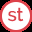 Logo minimale di Studio 360 con le lettere st in un cerchio rosso, simbolo del software Articulate per e-learning