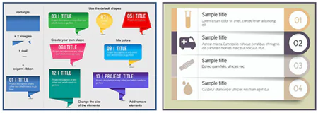 Due esempi di template grafici per eLearning creati con Articulate e PowerPoint per presentare informazioni