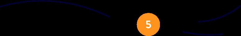 Grafica di una timeline con cerchio arancione e numero 5 che rappresenta una tappa della storia di Mosaicoelearning