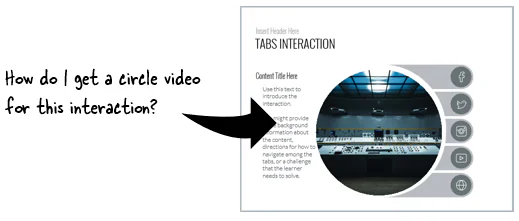 Esempio di video con maschera circolare integrato in una slide PowerPoint per interazione elearning